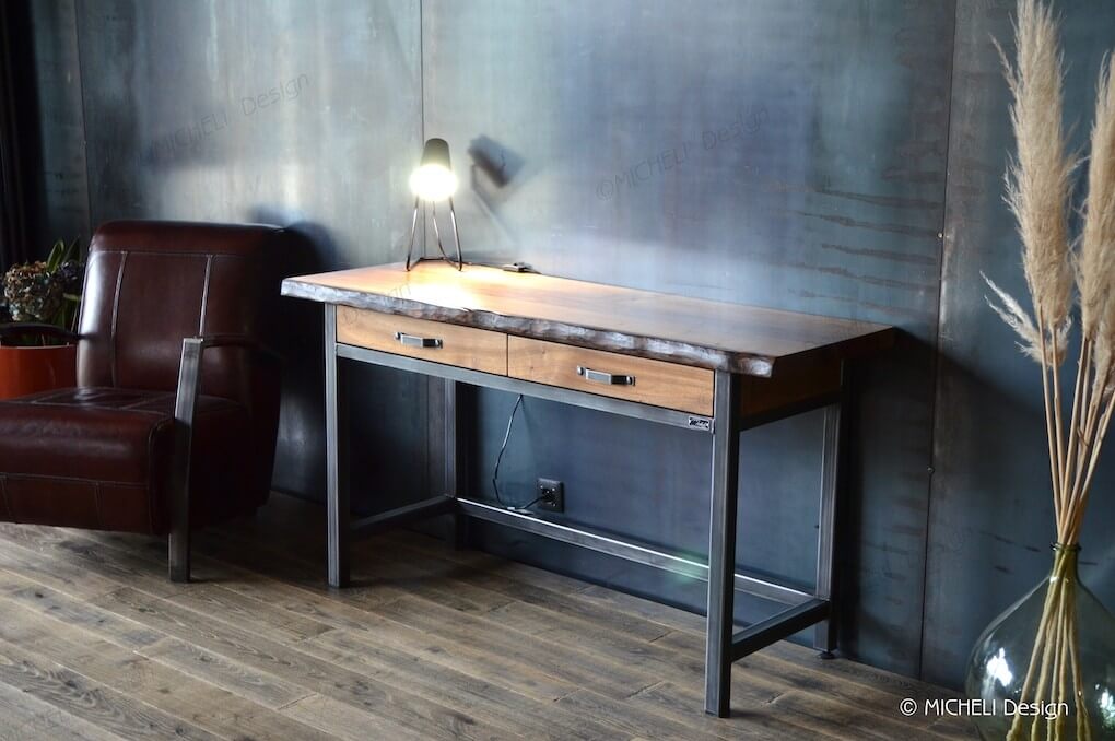 Table de bureau 2 tiroirs sur mesure fabrication artisanale - LUCAS - 148754