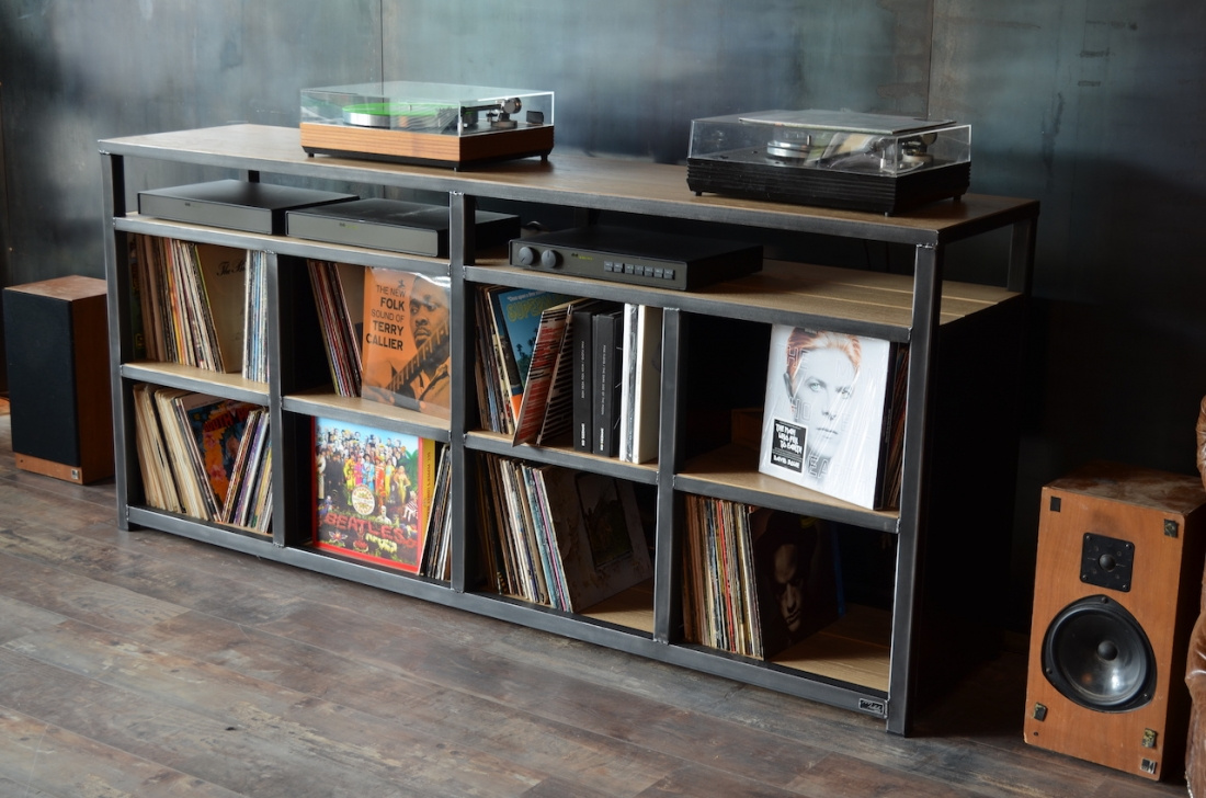 Meuble range vinyle DANAÏDE personnalisé / Fabrication artisanale / MICHELI Design