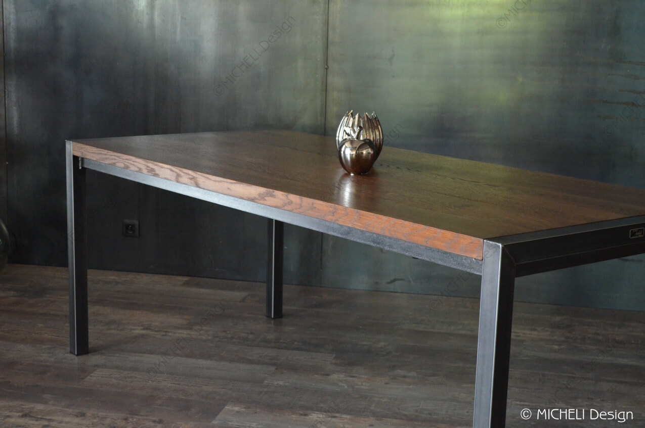 Table à diner bois métal sur-mesure - AQUILON - 169269