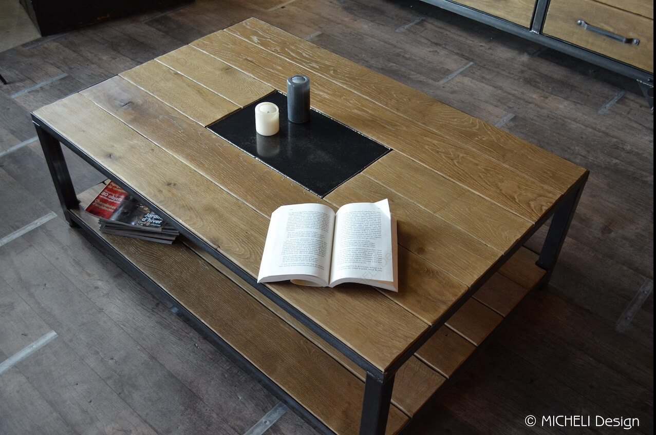 Table basse rectangle bois et métal - ARTÉ - 314113